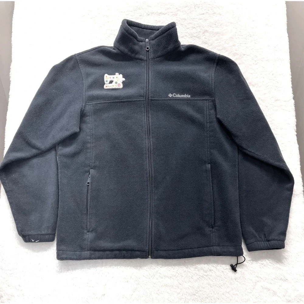 Columbia Fleece‎ Jacket Full Zip Sewing enthusiasts Patches Blue Women's L